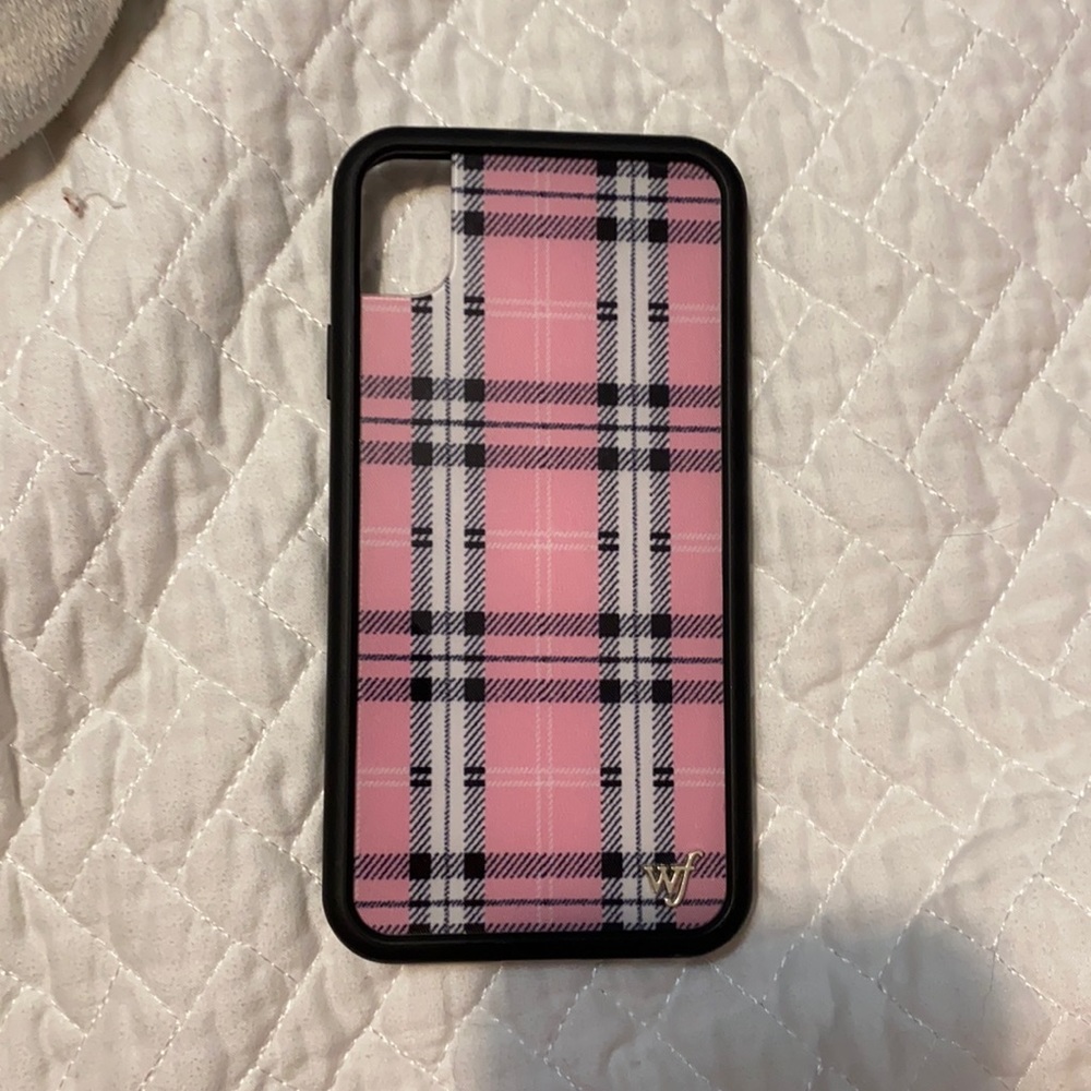 iPhone XR wildflower pink plaid case